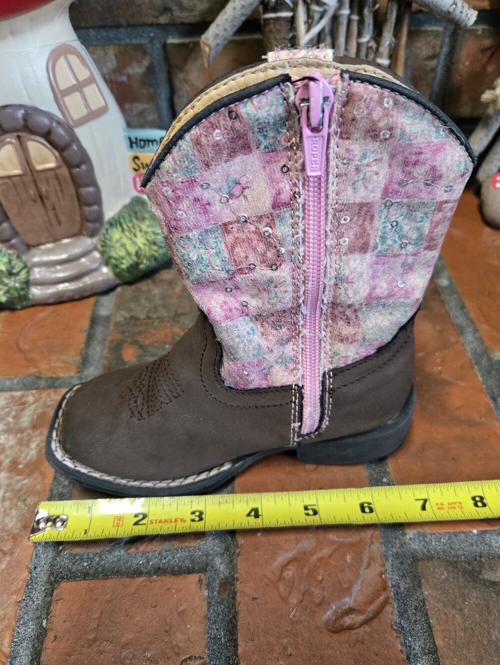 Roper Pink Floral Shine Boots - Picture 8 of 9